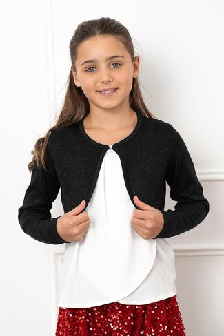 BOLEROSE Girls Long Sleeve Sparkle Cardigan Childrens Kids Bolero Shrug in Kuwait