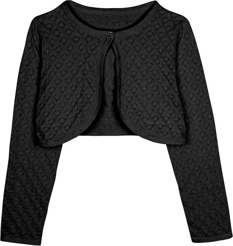 BOLEROSE Girls Long Sleeve Pointelle Knit Childrens Kids Bolero Shrug in Kuwait