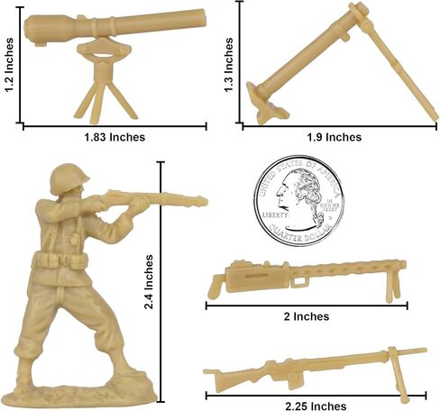 BMC CTS WW2 US Infantry Plastic Army Men - 33pc Gray 1:32 Soldier Figures in Saudi Arabia