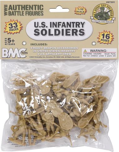 BMC CTS WW2 US Infantry Plastic Army Men - 33pc Gray 1:32 Soldier Figures in Saudi Arabia