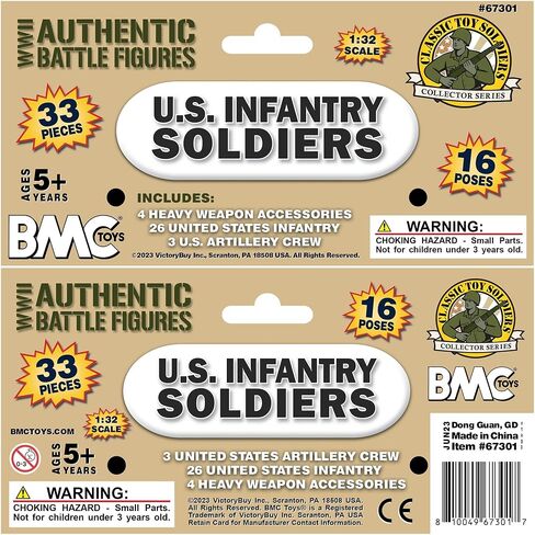 BMC CTS WW2 US Infantry Plastic Army Men - 33pc Gray 1:32 Soldier Figures in Saudi Arabia
