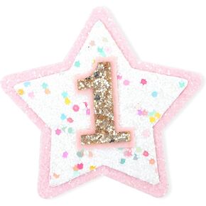 girls rainbow 2nd birthday badge - rainbow second birthday party decoration,rainbow birthday themed party badge,white/pink glitter birthday badg,cake smash prop ((2nd))