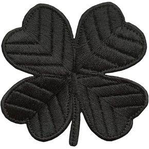 Irish 4 Leaf Clover Patch - Funny Die Cut Embroidered Emblem Applique Meme Morale Patch with Hook and Loop Fastener for Tactical Backpacks Jeans Hats Jackets Clothing Bags Military Gear Repair - Black