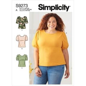 Simplicity Misses' Scoop Neck Knit Top Packet, Code 9272 Sewing Pattern, Sizes XXS-XXL, White