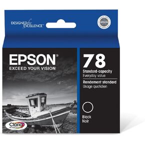 EPSON 78 Claria Hi-Definition Ink Standard Capacity Black Cartridge (T078120-S) Works with Artisan 50, Photo R260, R280, R380, RX580, RX595, RX680
