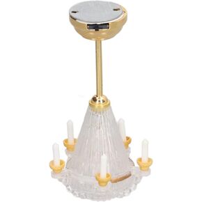 Miniature Chandelier 1 12 Scaled Vivid Decorative Mini Ceiling Lamp with 5 LED Candle for Dollhouse Novelty Craft Dollhouse Chandelier Enables Create