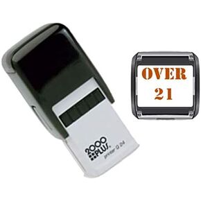 Over 21 Hand Stamp - Suitable for Festivals, Parties, Clubs, Special Events, Bars etc. (Red)