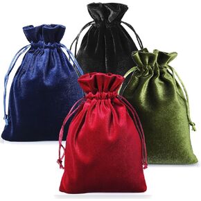 ENNIYU Soft Velvet Gift Bags, 5.5 x7.8 Inch Dice Storage Bag with Drawstring, Velvet Tarot Card Holder Jewelry Pouch
