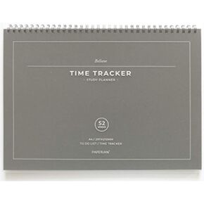 Paperian Believe Time Tracker - A4 Size Wirebound Undated Learning Planner/To Do List/Diary Pine Green