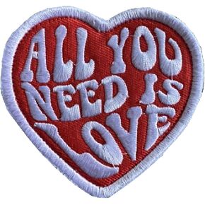 All You Need is Love Patch - Funny Embroidered Heart Emblem Applique Meme Morale Patch with Hook and Loop Fastener for Tactical Backpacks Jeans Hats Jackets Clothing Bags Military Gear Repair