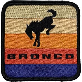 Ford Bronco Stripes Logo Embroidered Patch 3 inch x 3 inch | Heat Seal Patch for Clothes, Jean Jacket, Black Backpack, Hat, Jackets, and More