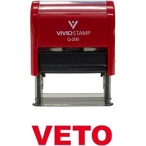 Veto Self Inking Rubber Stamp (Red Ink) - Medium