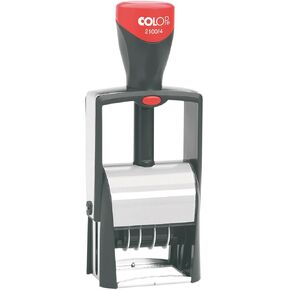 COLOP Classic Self-Inking Line Dater, Non-Toxic and Water Based Ink, Heavy Duty Traditional Adjustable Metal and Rubber Dater Stamp (2100/4 Line Dater, 5/32")