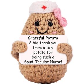 Boss Lady Gifts for Women - Cute Positive Potato with 30 Uplifting Signs for Strong Female Bosses, Appreciation Gift for Woman Boss, Boss Lady Gifts for Mothers Day - Crochet Boss Gifts for Women