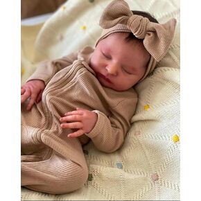 Angelbaby 19 inch Real Life Reborn Baby Girl Dolls Realistic Sleeping Newborn Baby-Laura Doll Soft Silicone Realistic Baby Feel Bebe Reborn Child Weighted Doll Toys for Kids