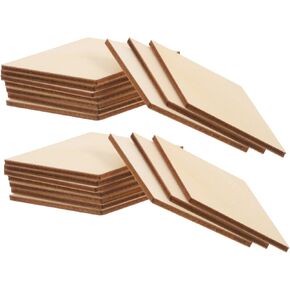 30Pcs Diamond Shaped Wood Slices, 3.14x1.57in Unfinished Wooden Diamond Shape Pieces, Wooden Diamond Shape Diamond Wood Shapes Blank Slices for DIY Crafts Holiday Decoration