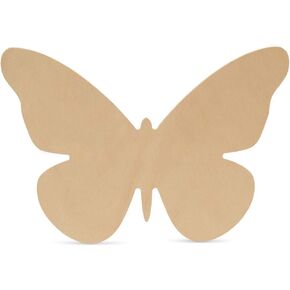 Large Butterfly Wood Cutouts, 12-inch x 8-inch Unfinished Wood Cutout for Painting and Spring Craft, Pack of 1 Spring Decoration for Home and Classroom, by Woodpeckers