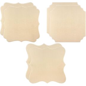 6 Pack Unfinished Wooden Plaques 12"x12"-0.25 Inch Thick Beveled MDF Wood Sign for Burning DIY Crafts