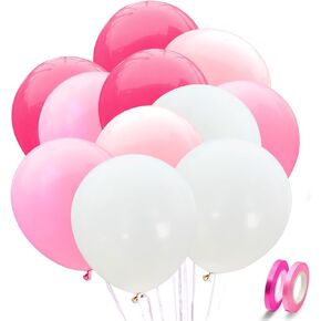 البالونات الوردية - 100pcs 12 بوصة وردية اللون والوردي والوردي الفاتح والأبيض لزخارف عيد الميلاد عيد الحب