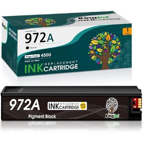 Kingjet Compatible Ink Cartridge Replacement for HP 972A 972 (1 Black) Work with PageWide Pro 477dn 477dw 577dw 577z 552dw 452dn 452dw 352dw 377dw P55250dw P57750dw Printers