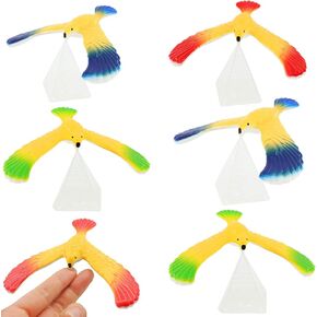 Akusety 6 PCS Balance Bird Gravity Bird with Pyramid Combination Set Balancing Bird Center of Gravity Physics Toy, The Perfect Gadget Gift for Science Lovers, Children, and Teachers of All Ages