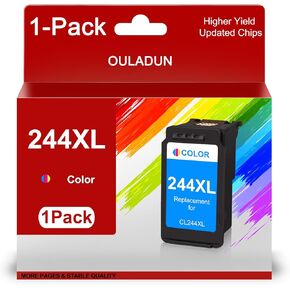CL-244XL Tri-Color Ink Cartridges Remanufactured for Canon 244XL 244 CL244XL Ink Cartridges for Pixma TR4520 TR4522 MG2520 MG2522 MG2922 TS3322 TS3122 MX490 MX492 Printers (1 Color)