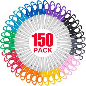 Toidgy 150 Packs Kids Scissors, 5 Inch Scissors Bulk for School, Blunt Tip Scissors for Kids Student Teacher, Safety Scissors for Preschool Classroom Office Home, School Supplies Craft Cutting Paper