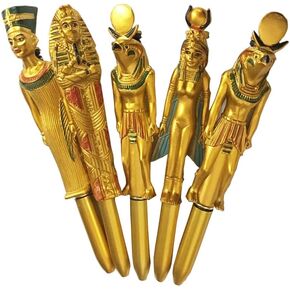 5pcs Novelty Ballpoint Pens Egyptian Shape Gel Ink Writing Pens Creative Gel Pens Stationery Supplies for School Office Children Party Favors(Random Pattern)