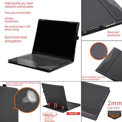 Laptop Case 15.6 Inch for HP EliteBook 650 G9 G10 & EliteBook 655 G9 G10 & EliteBook 850 G8 & EliteBook 855 G8 Laptop Case with Removable PU Leather Case (Dark Gray) in Saudi Arabia