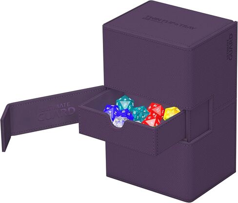 Ultimate Guard Twin Flip'n'Tray 266+, Deck Case for 266 Double-Sleeved TCG Cards + Dice Tray, Black, Independent Magnetic Closure & Microfiber Inner Lining in Kuwait