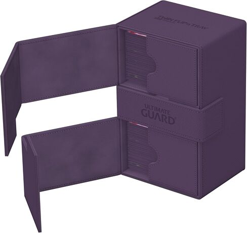 Ultimate Guard Twin Flip'n'Tray 266+, Deck Case for 266 Double-Sleeved TCG Cards + Dice Tray, Black, Independent Magnetic Closure & Microfiber Inner Lining in Kuwait