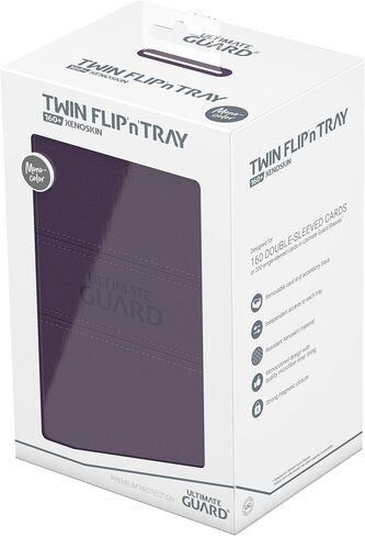 Ultimate Guard Twin Flip'n'Tray 266+, Deck Case for 266 Double-Sleeved TCG Cards + Dice Tray, Black, Independent Magnetic Closure & Microfiber Inner Lining in Kuwait