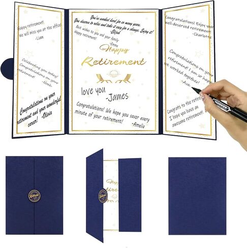 Trgowaul Retirement Party Decorations, Happy Retirement Guest Book Alternative, Funny Retirement Party Signature Certificate, Card Congrats Retired Party Supplies Gifts Sign for Men Women Coworkers in Saudi Arabia