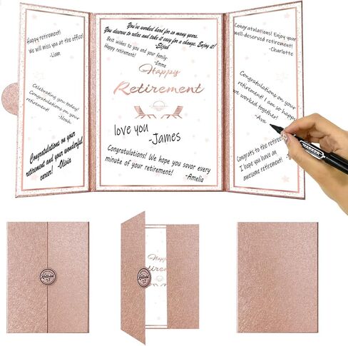 Trgowaul Retirement Party Decorations, Happy Retirement Guest Book Alternative, Funny Retirement Party Signature Certificate, Card Congrats Retired Party Supplies Gifts Sign for Men Women Coworkers in Saudi Arabia
