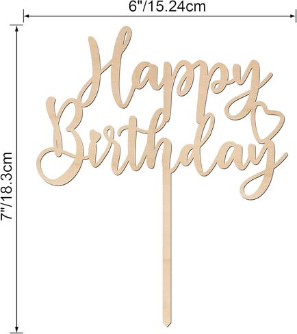 Happy Birthday Cake Topper in Wood Birthday Party Decorations (Design 01) in Kuwait