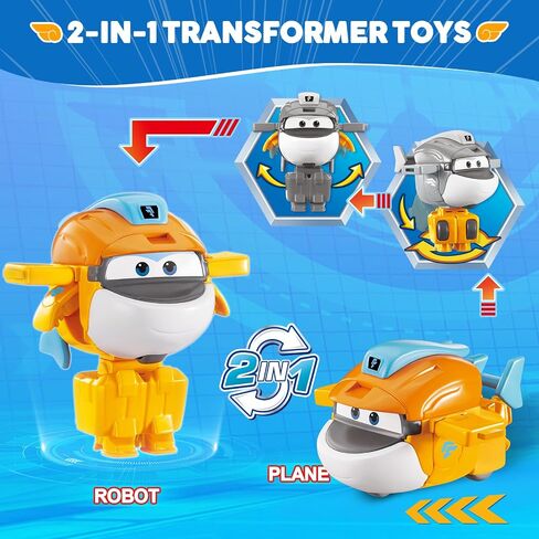 ألعاب Super Wings Transformer ، 2 في Tino Robot Transformer Action ، ألعاب محول الروبوت 2-في الوضع 1 للبنين الفتيات 4-6 6-8 ، ألعاب الطائرات الممتعة للأطفال الصغار الأطفال الذين تتراوح أعمارهم بين 3 4 5 6 7 8 in Kuwait