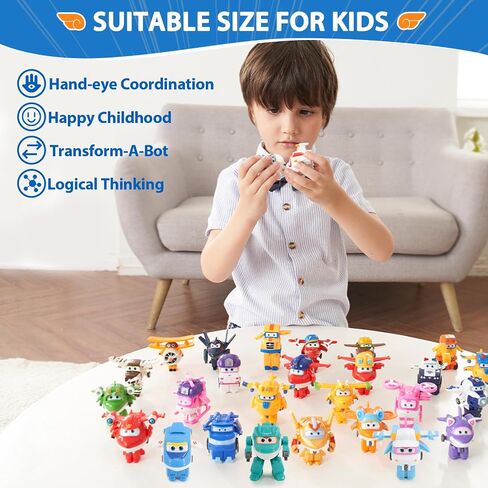 ألعاب Super Wings Transformer ، 2 في Tino Robot Transformer Action ، ألعاب محول الروبوت 2-في الوضع 1 للبنين الفتيات 4-6 6-8 ، ألعاب الطائرات الممتعة للأطفال الصغار الأطفال الذين تتراوح أعمارهم بين 3 4 5 6 7 8 in Kuwait