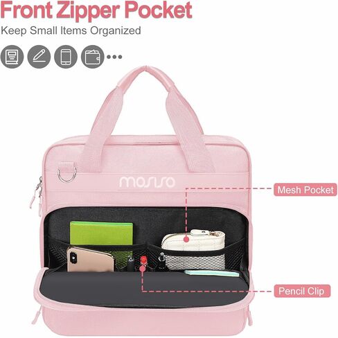 Mosiso 3 Ring Slinder Binder ، 2 بوصة O-Ring Binder Organizer 500 SELETS CATERSIPER TEWSTERT APOCKETS LAGE OFFICE مع حزام المقبض والكتف متوافق مع كمبيوتر محمول/قرص بحجم 13 بوصة ، أسود in Kuwait