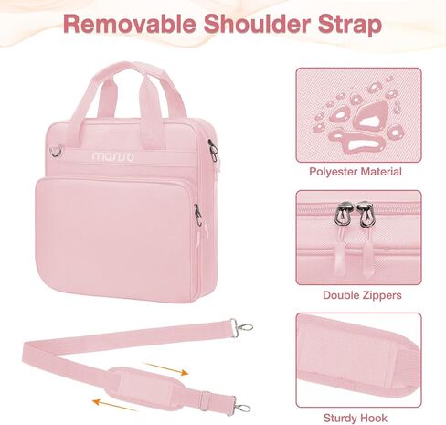 Mosiso 3 Ring Slinder Binder ، 2 بوصة O-Ring Binder Organizer 500 SELETS CATERSIPER TEWSTERT APOCKETS LAGE OFFICE مع حزام المقبض والكتف متوافق مع كمبيوتر محمول/قرص بحجم 13 بوصة ، أسود in Kuwait