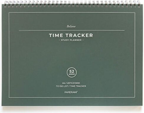 Paperian Believe Time Tracker - A4 Size Wirebound Undated Learning Planner/To Do List/Diary Pine Green in Saudi Arabia