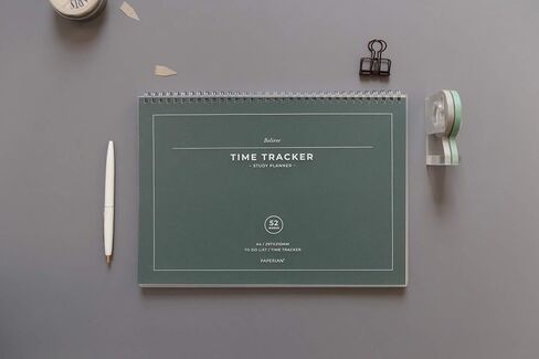 Paperian Believe Time Tracker - A4 Size Wirebound Undated Learning Planner/To Do List/Diary Pine Green in Saudi Arabia