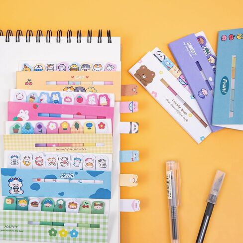 16 Pack Cute Sticky Notes, Animals Plant Foods Mini Self-Stick Index Tabs, 8 Styles Bookmarks Memo Pad Sticky Note for Office School, 1920 Sheets in Saudi Arabia