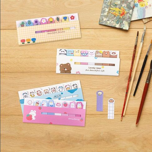 16 Pack Cute Sticky Notes, Animals Plant Foods Mini Self-Stick Index Tabs, 8 Styles Bookmarks Memo Pad Sticky Note for Office School, 1920 Sheets in Saudi Arabia