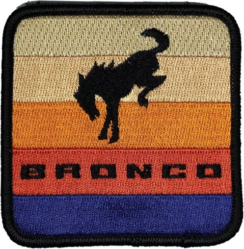 Ford Bronco Stripes Logo Patch 3 بوصة × 3 بوصة | رقعة ختم الحرارة للملابس ، سترة جان ، حقيبة ظهر سوداء ، قبعة ، سترات ، وأكثر من ذلك in Kuwait