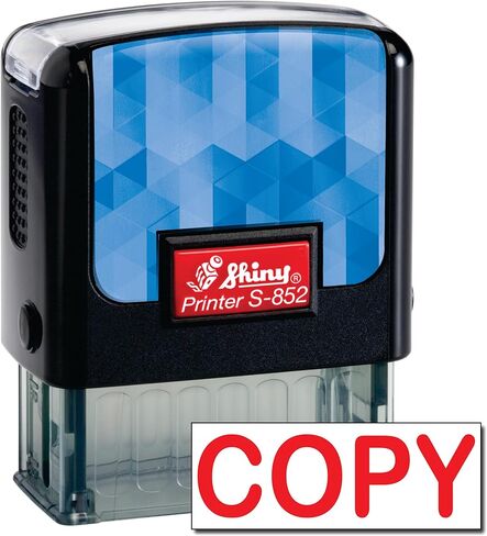 Shiny Copy Stamp Self Inking Rubber Stamp, 1/2" by 1-1/2" Impression Area, Red Ink, Refillable in Kuwait