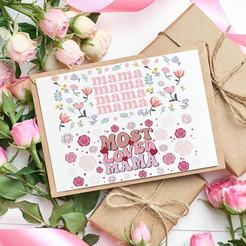 Afritee UV DTF Cup Wraps - 8 أوراق هدية عيد ميلاد ماما الوردي ، فرك فراشة زهرة لطيف على الأشعة فوق البنفسجية DTF 16 20 أوقية زجاجات قهوة زجاجية لأفضل أمي على الإطلاق عيد ميلاد إبداعي هدايا in Kuwait