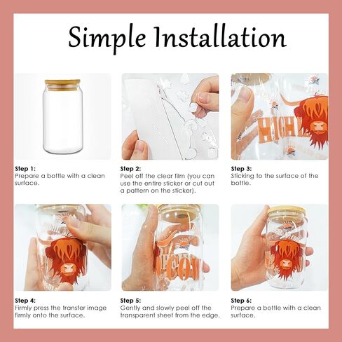 Afritee UV DTF Cup Wraps - 8 أوراق هدية عيد ميلاد ماما الوردي ، فرك فراشة زهرة لطيف على الأشعة فوق البنفسجية DTF 16 20 أوقية زجاجات قهوة زجاجية لأفضل أمي على الإطلاق عيد ميلاد إبداعي هدايا in Kuwait