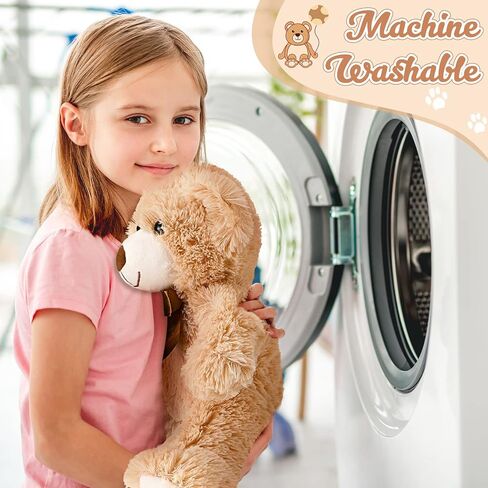 Hydren 9 PCS 14 بوصة حيوانات محشوة الدببة كبيرة الحيوانات الناعمة ألعاب الفخمة الدببة اللطيفة دمى هدية لعيد الزفاف أمي عيد ميلاد عيد ميلاد هدية ديكور المنزل (بني فاتح) in Kuwait