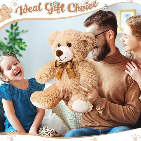 Hydren 9 PCS 14 بوصة حيوانات محشوة الدببة كبيرة الحيوانات الناعمة ألعاب الفخمة الدببة اللطيفة دمى هدية لعيد الزفاف أمي عيد ميلاد عيد ميلاد هدية ديكور المنزل (بني فاتح) in Kuwait