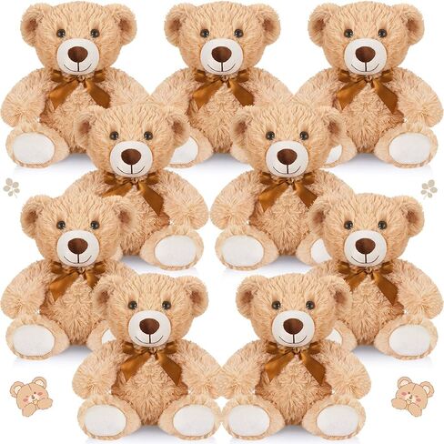 Hydren 9 PCS 14 بوصة حيوانات محشوة الدببة كبيرة الحيوانات الناعمة ألعاب الفخمة الدببة اللطيفة دمى هدية لعيد الزفاف أمي عيد ميلاد عيد ميلاد هدية ديكور المنزل (بني فاتح) in Kuwait